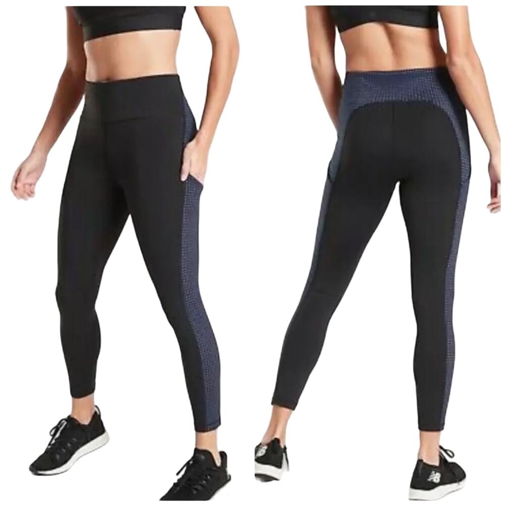 Athleta Ultimate Stash Pocket Colorblock 7/8 Legging Size S SuperSonic NeverEnd